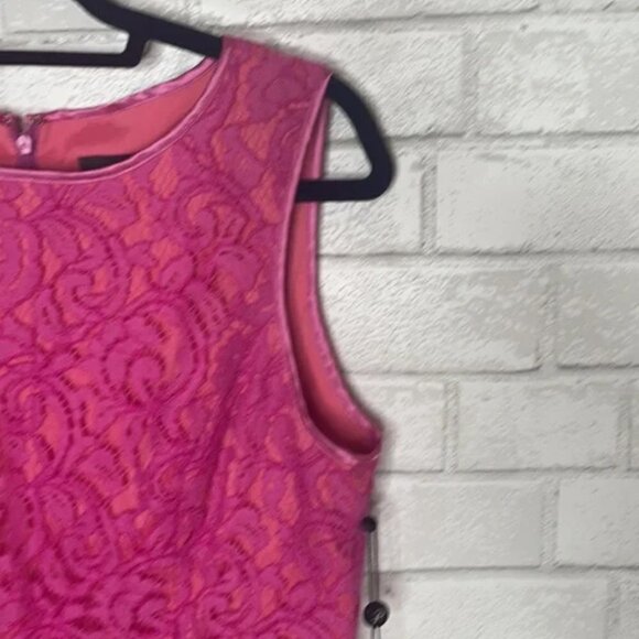 NWT Adrianna Papell Pink Lace Sheath Pocket Dress - Picture 4 of 13